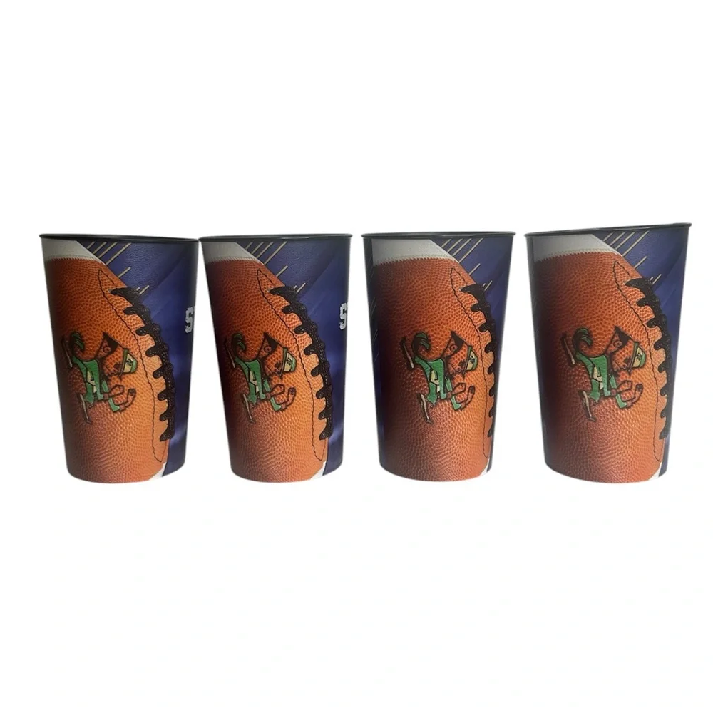 Notre Dame Strong ND True Football - 4 plastic cups 32 oz Coca Cola Zero